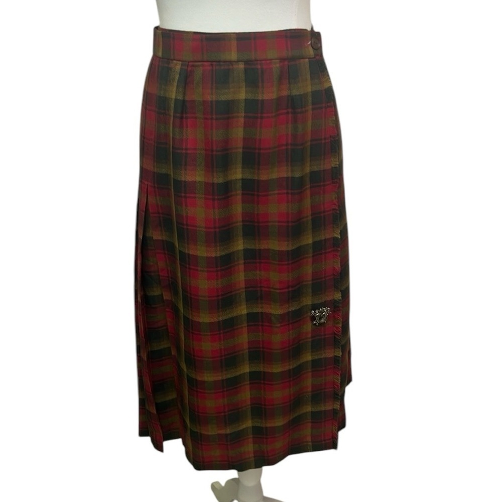 Gumushels Plaid Wool Wrap Skirt